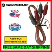 Scosche Audio RCA Cable Interconnect Connector Gold Plated 1.5ft Clear Color Kit