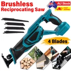 Brushless Cordless Reciprocating Saw Sabre Saw Blade Kit For Makita 18V Battery