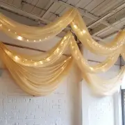 5ft x 32ft CHAMPAGNE Premium Chiffon Sheer Backdrop CURTAIN PANEL Drape Party