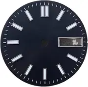 NPKNGZTATW No Logo 29mm Dual Calendar Watch Dial for NH36/4R36/7S26 Movement Green Luminous dial(Black)