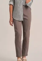 NEW SUZANNE GRAE FULL LENGTH SLIM STRETCH PANT BROWN SIZE L, XL