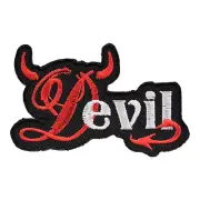 Devil Red Horns & Tail Patch, Embroidered Sayings Patches