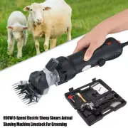 690W 6-Speed Electric Sheep Shear Wool Shear Clipper Livestock Hair Grooming Kit