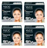4 x 60g VLCC Diamond Facial Kit-For Luminous Radiant Complextion-Herbal Natural
