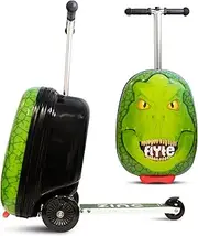 [Flyte] Scooter Suitcase Folding Kids Luggage - Hardshell, Ride On with Wheels, 2-in-1, 18 Inch, 25 Litre Capacity