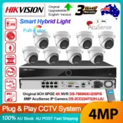 Hikvision 12MP 8CH 4MP Hybrid Light CCTV System ColorVu Acusense IP Camera Mic