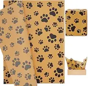Whaline 100Pcs Pet Paw Print Tissue Paper Brown Kraft Black Gift Wrapping Paper Dog Paw Packaging Paper DIY Art Craft Paper for Farmhouse Home Birthday Pet Treat Party Gift Decor, 14 x 20 Inch