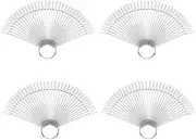 Acrylic 200 Pcs Nail Swatch Sticks, Fan-shaped Nail Swatch Sticks, Clear Nail Color Swatches Display for Gel Polish, Nail Sample Practice Sticks,with Ring Holder for (transparent)