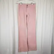 NWT Alice + Olivia Flat Front Tiny Check Trousers Dress Pant Womens 0 Pink White