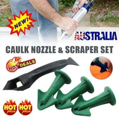 3in1 Silicone Caulking Finisher Nozzle Spatulas Filler Spreader Cleaning Tool GT