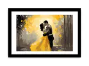 Couple Yellow Art Framed Art Framed print Art Poster