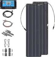 Portable Flexible Solar Panel 18V 2x200W Monocrystalline Solar Panel Kit Off-Grid Monocrystalline 40A Charge Controller USB for Home, RV, Caravan, Boat
