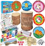 7july Wooden Arts and Crafts Kits for Kids Boys Girls Age 6-12 Years Old,Wood Slices with Diamond Crafts Sets-Little Children's Art & Craft Gifts