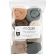 Wistyria Editions Wool Roving 12" .25oz 8/Pkg-Furry Friends, WR-892