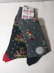 Davco Christmas 2 Pair Reindeer Sking Socks Men's