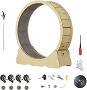 Melpet Cat Exercise Wheel Indoor Cat Running Wheel Cat Treadmill Runway Small Animal Exercise Wheel, 90cm Large Cat Treadmill Wheel with Carpet and Cat Teaser, for Bandicoots Ferrets
