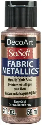 DecoArt SoSoft Fabric Metallics Acrylic Paint 2oz-Rose Gold DSM2OZ-31
