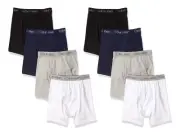 NWT CALVIN KLEIN 8 pc BOXER BRIEF UNDERWEAR Boys XL 16-18 White Gray Black Blue