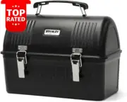 Classic Lunch Box 10 Qt Vintage Metal Durable Meal Container Handle Latch Matte