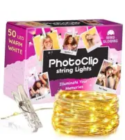 Photo Clips String Light - Warm White Fairy Lights with Clips for Hanging