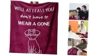 Get Well Soon Gifts, Thinking of You Gifts for Women, Feel 60X50 inch Burgundy