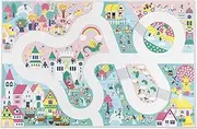 Janod - J05920 Children's Car Rug - Enchanted Kingdom Theme - Soft and Non-Slip - Fantasy Motif - Play Mat Room Girl and Boy - 120 x 78 cm - Hand Washable - from 2 Years - J05920