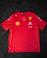 2024 Scuderia Ferrari F1 Team T-Shirt, Red, XL, Charles Leclerc, Lewis Hamilton