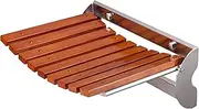 Folding Bench Seat Wall Mount, Teak Wood Fold Down Shower Seat Bathroom Bathtub Safety Stool Chair for Inside Shower for Bath Toilet Hotel, 200kg Capacity