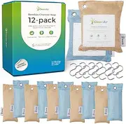 12 Pack Moisture Absorber and Odour Eliminating Bag - Air Purifying Activated Charcoal Bags for Home, Shoe Cabinet, Mini Fridge, Air Purifier Bag Absorb Odours, Eliminates Smells