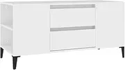 vidaXL TV Cabinet Entertainment Unit Media Stand TV Console Living Room Sideboard Storage Stereo HiFi Cabinet White Engineered Wood