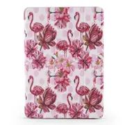 For iPad 10.5 Colored Pattern Horizontal Flip PU Leather Case, with Three-folding Holder & Honeycomb TPU Cover(Flamingo)