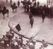 Troops marching Aachen Germany 1914 - 1918 Aachen border town in N- Old Photo