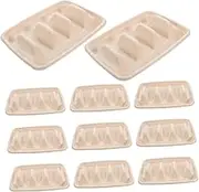 LAPYAPPE 50pcs Taco Plate Paper Taco Holder Tacos Maker Sashimi Sushi Stand Buffet Chafing Charcuterie Tortillas Pulp Taco Holder Condiment Taco Bar Supplies Platter Trays