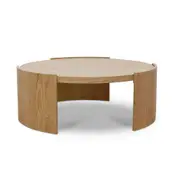 Tamera 100cm Wooden Round Coffee Table - Natural