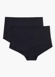 [Taking Shape] Taking Shape 2 Pack No Vpl Micro Full Briefs Size 20 in Black - Plus Size Women's Underwear Black