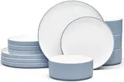 [Noritake] ColorTex Stone Aqua 12-Piece Dinnerware Set, Service for 4