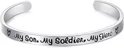 [LParkin] Men's My Son My Soldier My Hero Cuff Bracelet Army Mom Navy Mom Air Force Mom Military Jewelry