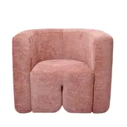 Alaina Textured Fabric Occasional Lounge Armchair Chair Accent Blush