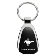 Ford Mustang Tri-Bar Tear Drop Key Ring (Black)