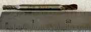 9/64" HSS 4 FLUTE DOUBLE END MILL, 3/16" SHANK, 3/8" FLUTE CENTER CUT, NEW