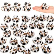 48 Pcs Cow Ducks Mini Cow Rubber Duck Bulk Baby Bath Toy Cowboy Theme Baby Sh...