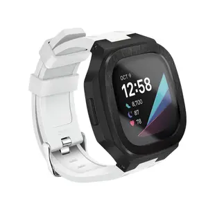 Fitbit Versa 3 橡膠錶帶金屬擋板保護帶, 適用於 Fitbit Sense 修改套件套裝