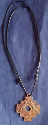 Peruvian Regulable Inca chakana reversible necklace made in bronze
