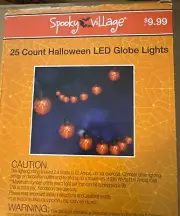 Purple LED Globe Lights String Halloween Lights/Spooky Village (25 Count) Bx 1 B