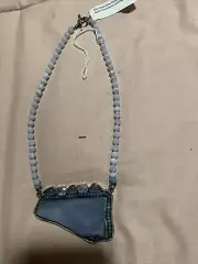 AMY KAHN RUSSELL Necklace Sterling, Silver Agate Aquamarine￼ Chalcedony NWT Blue