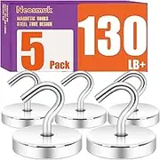 Neosmuk Magnetic Hooks Heavy Duty,50kg+ Strong Magnet with Hook for Fridge, Super Neodymium Extra Strength Industrial Hooks for Hanging, Magnetic Hanger for Toolbox, Cruise, Grill, Coat and Storage…