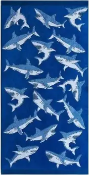Renee Taylor 2 Pack Jacquard Velour Kids Beach Towel 75 x 150 cms Shark