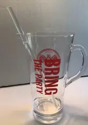 Bacardi "Bring The Party" Pitcher and Stir Stick Clear Lucite
