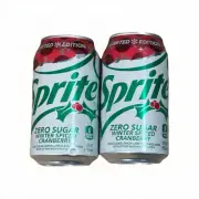Two *Full* Single sprite zero sugar winter spiced cranberry soda