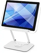 Tofficu Adjustable Rotating Book Stand for Reading Laptop Holder with Page Clips Sturdy Design Multi Height for Recipes Textbooks Hands Use